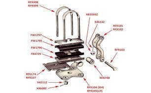 Rear Spring Clamp, Rolls-Royce Silver Dawn (E-series on), Silver Wraith (WDC2 on) & Bentley R-Type (all chassis)