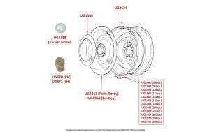 Wheel & Hubcap, Silver Cloud I-III & S1-3