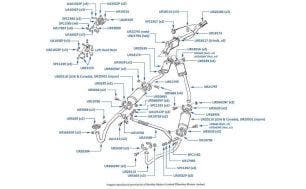 Pipes, Silencers & Fittings, Silver Shadow II, Silver Wraith II & T2 (chassis numbers 35430-41648, USA, Canada & Japan)