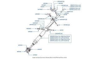 Steering Column, chassis numbers 30000-50757 & 01557-05036