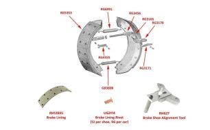 Brake Shoes, Silver Dawn (chassis SBA2-SBA138), Silver Wraith (chassis WTA1-WLE27) & MKVI (chassis B2AK-B601FU)