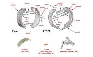 Brake Shoes, Silver Dawn (chassis SCA1 on), Silver Wraith (WME1 on), MKVI (chassis GT1 on) & R-Type (all chassis)