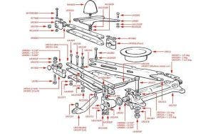 Fulcrum Bracket, Silver Cloud I (chassis SFE452 on) & S1 (chassis B146FA on)