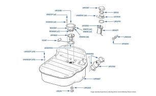 Fuel Tank, 2-Door Cars chassis numbers 30983-41580