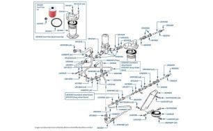 In-Line Pipes, Hoses & Filter chassis numbers 30000-50757 & 01557-05036 (SU Carburetor, Japan)