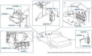 Air Conditioning Relays, 4-door cars (chassis 30000-41964) & Corniche (chassis 22583-50757 & 01557-05036)