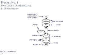 Silver Cloud I & S1 Body Mounts (Bracket 1, Early)