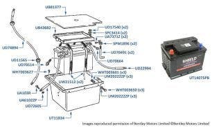 Battery, chassis numbers 53001-67538 & 01001-01559 (Continental T & Azure)