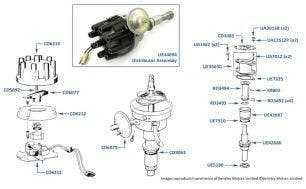 Distributor, cars for Japan, chassis numbers 06339-12001 (not Turbo)