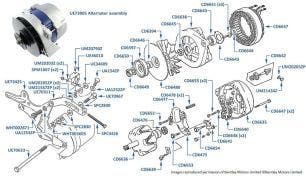 Alternator chassis numbers 30001-34595 (other than Mulsanne SL)