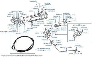 Front Parking Brake Cable, chassis numbers 06405-16213