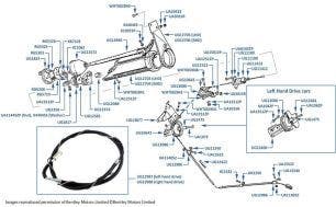 Front Parking Brake Cable, chassis numbers 16214-50757 & 01557-05036