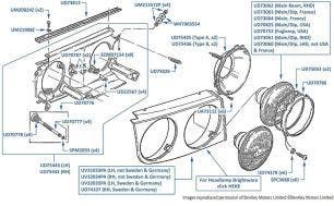 Headlights, Continental R, Continental SC, Continental T & Azure, chassis numbers 52335-67538 & 01001-01876