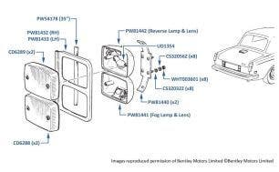 Rear Fog & Reverse Lamp (Body Mounted), Corniche & Continental, chassis numbers 09290-16968 