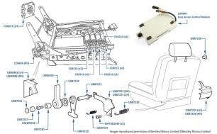 Seat Motors & Mechanism, Continental R & Continental T, chassis numbers 53159-53514