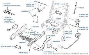 Seat Motors, Mechanism, Exit/Entry & Mirror Control Modules, Azure & Continental SC, chassis numbers 50801-61012