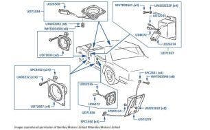 Speakers, 4-door cars, chassis numbers 31001-66901