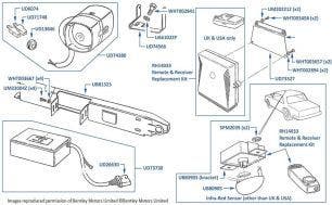 Alarm Control Module, Remotes & Siren, Corniche & Continental, chassis numbers 40501-40533