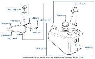 Windscreen Washers, Silver Spirit, Silver Spur, Mulsanne, Mulsanne S, Mulsanne SL & Eight, chassis numbers 20001-24503 