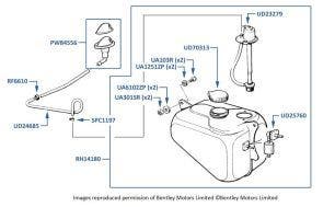 Windscreen Washers, Corniche & Continental, chassis numbers 20001-29290 