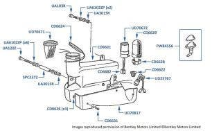 Windscreen Washers, Corniche & Continental, chassis numbers 30001-40533 