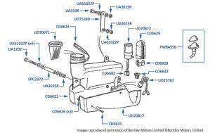 Windscreen Washers, Corniche & Continental, chassis numbers 50001-50170 