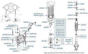 Front Shock Absorbers & Springs, 4-door cars, chassis numbers 54099-55597