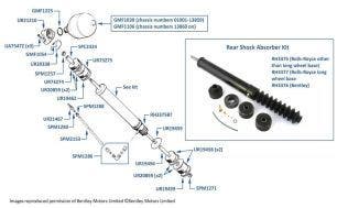 Rear Shock Absorbers & Gas Springs, 4-door cars, chassis numbers 01001-27798