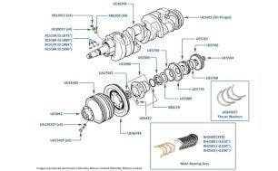 Crankshaft, Main Bearings & Pulley chassis numbers 08742-20754