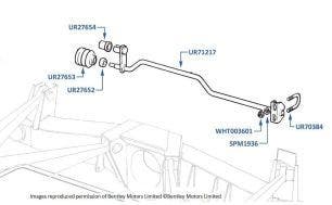 Torsion Bar (Rear), Silver Spirit, chassis numbers 23963-27998