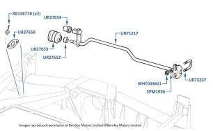 Torsion Bar (Rear), Silver Spirit, chassis numbers 54008-59368