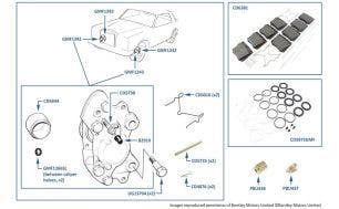 Front Calipers, 4-door cars other than Touring Limousine, chassis numbers 01001-22063 (cars without ABS)