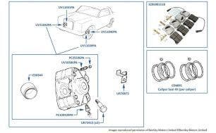 Front Calipers, Corniche, chassis numbers 68001-68621 & 02000-02079