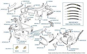 Brake Hoses,  Continental R, Continental T & Continental SC, chassis numbers 52001-52110