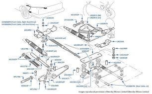 Brake Cables (Rear), Corniche, chassis numbers 68001-68621 & 02000-02079