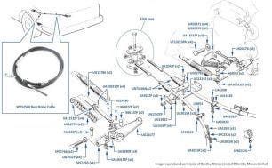 Brake Cables (Rear), Touring Limousine, chassis numbers 80001-80056