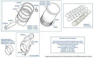 Pistons, Liners & Connecting Rod Bearings, Mulsanne Turbo & Turbo R, chassis numbers 04233-16570