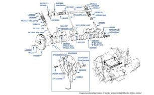 Camshaft, Valves & Lifters, Corniche & Continental, chassis numbers 10077-16968 (USA & Japan)