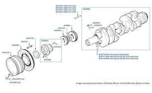 Crankshaft & Main Bearings, Bentley Eight, chassis numbers 09848-13457