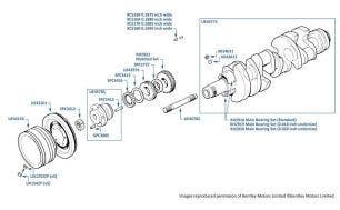 Crankshaft & Main Bearings, Mulsanne Turbo, chassis numbers 13928-14162