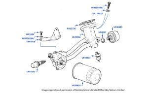 Oil Filter & Pedestal, Mulsanne Turbo & Turbo R (left hand drive), chassis numbers 12392-13874