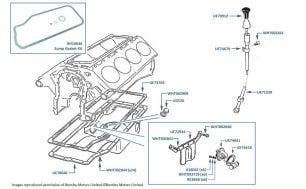 Sump & Dipstick, Brooklands LWB, chassis numbers 46260-46701