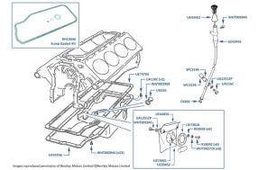 Sump & Dipstick, Mulsanne Turbo & Turbo R, chassis numbers 04233-16570