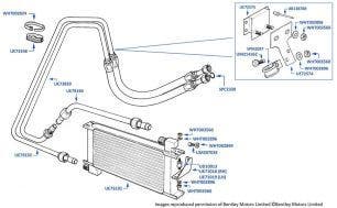 Oil Cooler & Hoses, Turbo R, chassis numbers 23567-46464