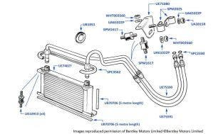 Oil Cooler & Hoses, Corniche & Continental, chassis numbers 50001-50170