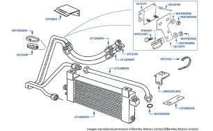 Oil Cooler & Hoses, Corniche, chassis numbers 68001-68621 & 02000-02079 