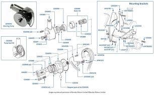 Steering Pump, chassis numbers 01001-16970 (other than Turbo-charged cars)