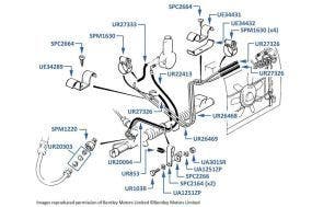 Steering Hoses & Pipes (right hand drive), Silver Spirit, Silver Spur, Bentley Mulsanne & Eight, chassis numbers 01001-16970