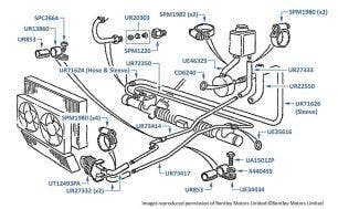 Steering Hoses, Pipes & Cooler (right hand drive), Brooklands, chassis numbers 46004-66901