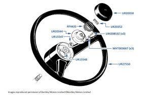 Steering Wheel, Turbo R & Turbo RL, chassis numbers 12834-16530